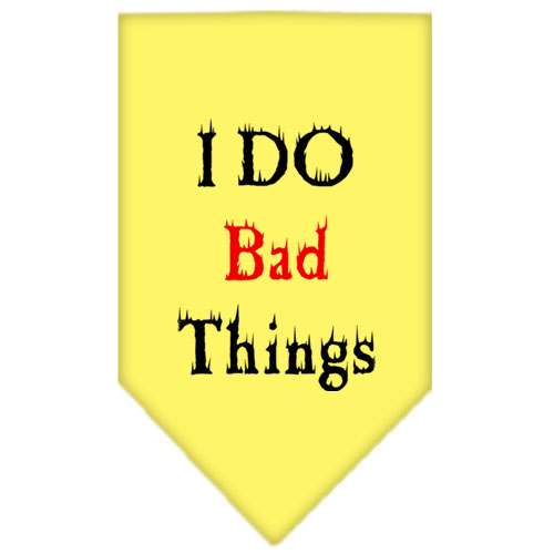 I Do Bad Things Screen Print Bandana Yellow Small